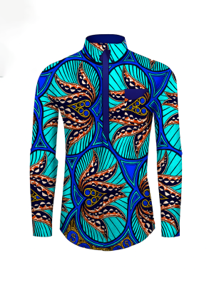 ChatGPT Image Oct 25, 2025, 11_19_49 AM Men's Long Sleeve Ankara Print Shirt