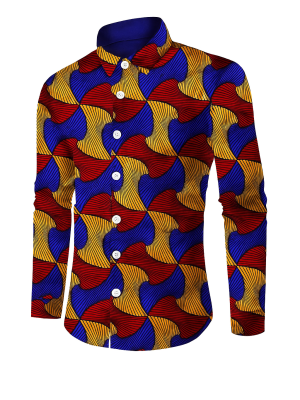 ChatGPT Image Oct 25, 2025, 11_26_20 AM Men’s Long Sleeve Ankara Print Shirt