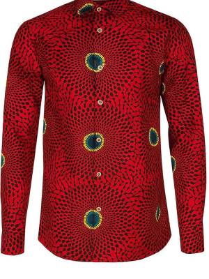 ChatGPT Image Oct 23, 2025, 11_35_44 PM Men’s African Print Long Sleeve Button-Up Shirt