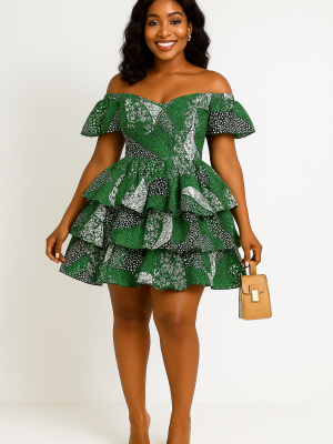 img12 Ankara Off-Shoulder Layered Mini Dress