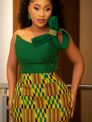 img18 Emerald Grace Kente Fusion Dress