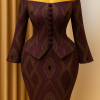 Royal Plum Ankara Peplum Dress