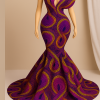 Crimson Luxe Ankara Statement Gown